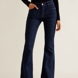 Mango Dark Denim Flare Jeans